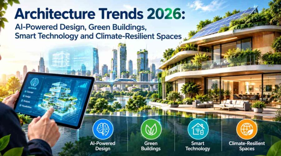 Architecture Trends 2026: AI-Powered Design, Green Buildings, Smart Technology and Climate-Resilient Spaces