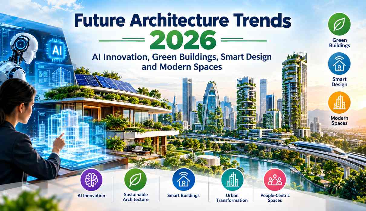 Future Architecture Trends 2026 AI Innovation, Green Buildings, Smart Design and Modern Spaces