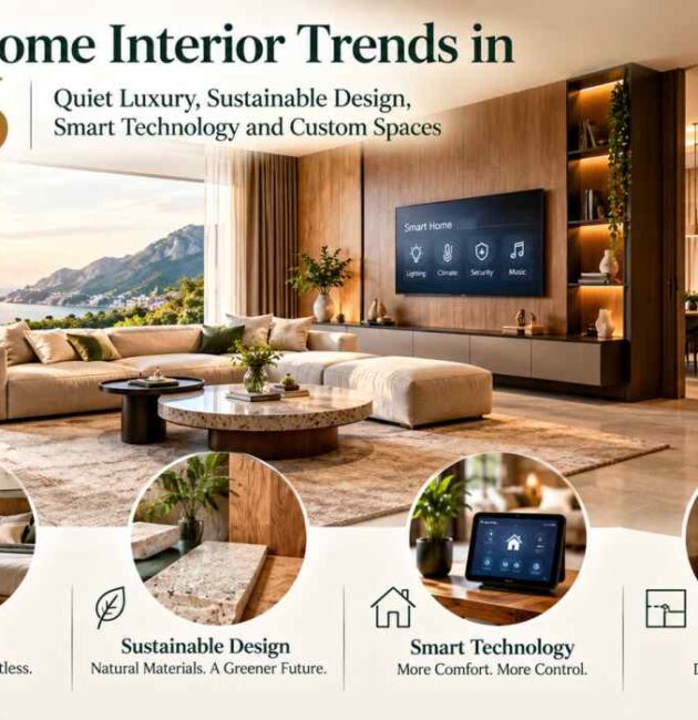 Luxury Home Interior Trends in 2026 Quiet Luxury, Sustainable Design, Smart Technology and Custom Spaces